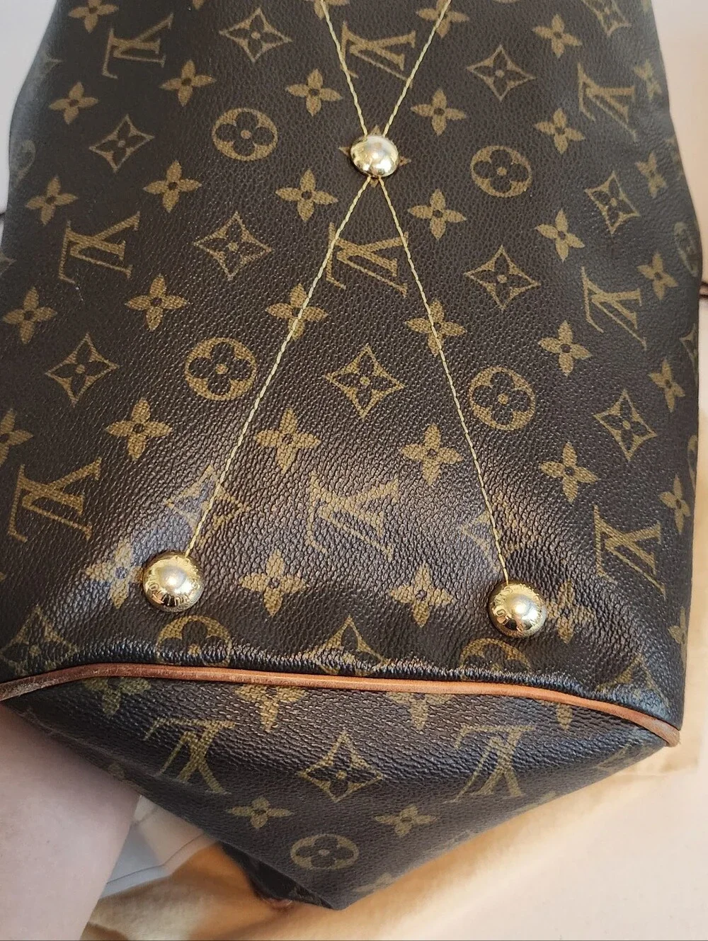 Louis Vuitton Monogram Canvas Satchel with Brown Leather Trim
